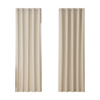 Artiss Blockout Curtains, Triple Weave Fabric, Eyelet, Beige, 180x213cm - Thermal Insulation & Noise Reduction