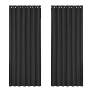 Artiss Blockout Curtains, Triple Weave Fabric, 240x230cm, Black, Thermal Insulation, Noise Reduction, Easy Install