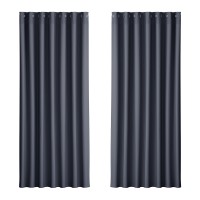 Artiss Blockout Curtains, Triple Weave Fabric, Eyelet, 240x230cm, Charcoal, Thermal Insulation & Noise Reduction