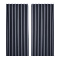 Artiss Blockout Curtains Eyelet Triple Weave Fabric 300x230cm Charcoal - Thermal Insulation & Noise Reduction