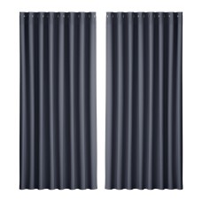 Artiss Blockout Curtains Eyelet Triple Weave Fabric 300x230cm Charcoal - Thermal Insulation & Noise Reduction