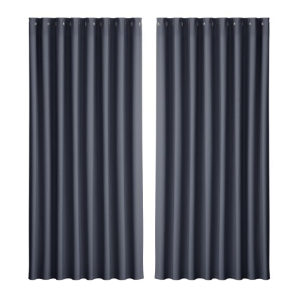 Artiss Blockout Curtains Eyelet Triple Weave Fabric 300x230cm Charcoal - Thermal Insulation & Noise Reduction