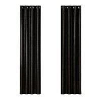 Artiss Blockout Curtains, Triple Weave Fabric, 140x230cm, Black, Thermal Insulation & Noise Reduction, Easy Install