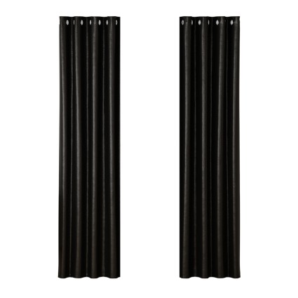 Artiss Blockout Curtains, Triple Weave Fabric, 140x230cm, Black, Thermal Insulation & Noise Reduction, Easy Install