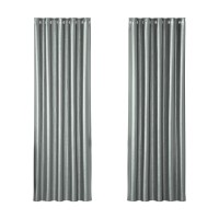 Artiss Blockout Curtains, Triple Weave Fabric, 180x213cm, Grey, Thermal Insulation, Noise Reduction, Easy Install