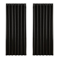 Artiss Blockout Curtains Triple Weave Fabric 240x230cm Black, Noise Reduction, Thermal Insulation, Easy Install