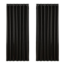 Artiss Blockout Curtains Triple Weave Fabric 240x230cm Black, Noise Reduction, Thermal Insulation, Easy Install