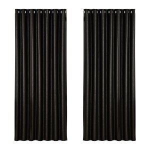 Artiss Blockout Curtains Triple Weave Fabric 240x230cm Black, Noise Reduction, Thermal Insulation, Easy Install