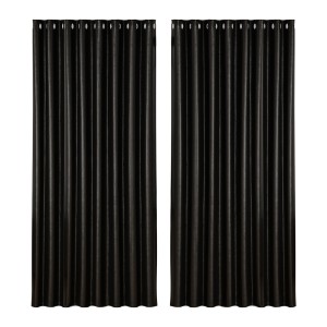 Artiss Blockout Curtains, Triple Weave Fabric, 300x230cm, Black, Thermal Insulation & Noise Reduction, Eyelet Design