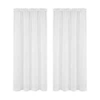 Artiss Blockout Curtains 2 Panels 132x160cm White Light Filtering 110GSM Polyester Rod Pocket Drapes
