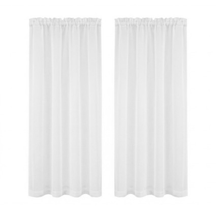 Artiss Blockout Curtains 2 Panels 132x160cm White Light Filtering 110GSM Polyester Rod Pocket Drapes