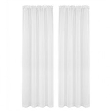 Artiss Blockout Curtains 2 Panels 132x213cm White Light Filtering 110GSM Polyester Rod Pocket Drapes
