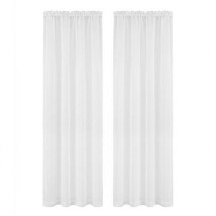 Artiss Blockout Curtains 2 Panels 132x213cm White Light Filtering 110GSM Polyester Rod Pocket Drapes