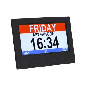 Artiss 7" Digital Day Clock - Multi-Functional Alarm, Calendar, Photo Frame, & Entertainment Hub - Black