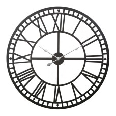 Artiss 60cm Large Wall Clock Black Metal, Roman Numerals, Vintage Northern European Style, Easy Install, Durable