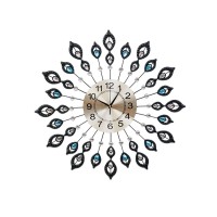 Artiss 60cm Large 3D Peacock Wall Clock - Stylish Northern European Design with Metal Hands & Clear Arabic Numerals