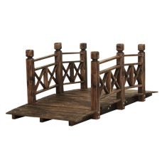 Gardeon Wooden Garden Decor Bridge, Fir Wood, 150cm, Rustic Arch Design, Weatherproof, 200kg Capacity Gardeon Wooden Garden Decor Bridge, Fir Wood, 150cm, Rustic Arch Design, Weatherproof, 200kg Capacity