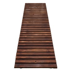 Gardeon 8FT Charcoal Brown Cedar Garden Walkway: Weather-Resistant, Anti-Slip, Roll-Up Path with Stakes for Easy Storage Gardeon 8FT Charcoal Brown Cedar Garden Walkway: Weather-Resistant, Anti-Slip, Roll-Up Path with Stakes for Easy Storage