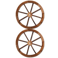 Gardeon Rustic Fir Wooden Wagon Wheel, 60cm Diameter, Weatherproof Outdoor/Indoor Decor, Set of 2, 1-Year Warranty
