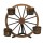 Gardeon 80cm Wooden Wagon Wheel Garden Decor Plant Stand - Rustic Fir Wood with Buckets, Weatherproof & Durable
