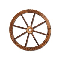Gardeon Wooden Wagon Wheel, Fir Wood, 60cm Diameter, Rustic Outdoor Garden Decor, Weatherproof Vintage Ornament