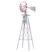 Gardeon 4FT Metal Garden Windmill with Weathervane, 12 Blades, Rust-Proof, Weather Station, Rustic Outdoor Decor