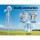 Gardeon 6FT Metal Garden Windmill Ornament 186cm Outdoor Decor with Weathervane, 12 Blades, Rust-Proof, Grey/Red
