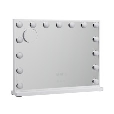 Embellir Makeup Mirror, Metal MDF, 58x45cm, White, Hollywood Vanity with LED Light, Touch Control, 10x Magnification