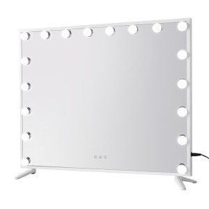Embellir Makeup Mirror, Metal Frame, 80x65cm, White, Hollywood Vanity with LED Light, Touch Controls, 18 Bulbs