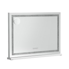 Embellir Bluetooth Makeup Mirror, Metal & MDF, 58x46cm, LED Crystal Lights, Touch Controls, Speaker & USB Charger