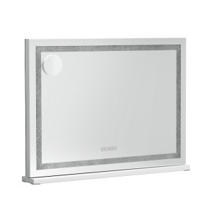 Embellir Bluetooth Makeup Mirror, Metal & MDF, 58x46cm, LED Crystal Lights, Touch Controls, Speaker & USB Charger