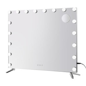 Embellir Makeup Mirror, Metal Frame, 80x65cm, Silver, Hollywood Vanity with Adjustable LED Lights & Touch Controls