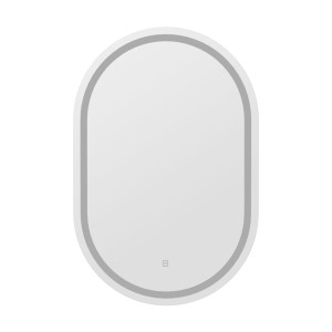 Embellir LED Wall Mirror, MDF & Glass, 50x75cm, Oval, Anti-Fog, Adjustable Light, Bathroom Vanity Decor