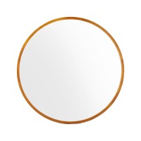 Embellir Round Wall Mirror, Solid Wood Frame, 80cm Diameter, Premium Clarity, Elegant Home Decor, Easy Installation