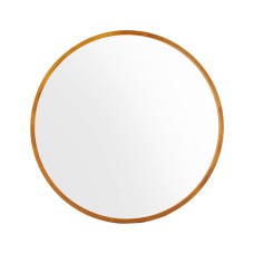Embellir Round Wall Mirror, Solid Wood Frame, 80cm Diameter, Premium Clarity, Elegant Home Decor, Easy Installation