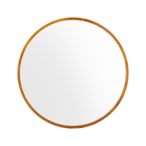 Embellir Round Wall Mirror, Solid Wood Frame, 80cm Diameter, Premium Clarity, Elegant Home Decor, Easy Installation