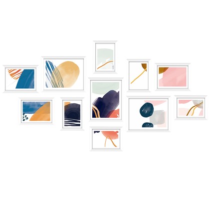 Artiss 11PCS Photo Frame Set - White Polymer Frames for 5x7, 6x8, 8x10 Prints with Acrylic Glass & Hanging Accessories