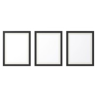 Artiss 3PC Photo Frame Set, MDF, 10"x14" Prints, Black, 38.7x30.7cm, Polystyrene Glass, Wall Hanging.