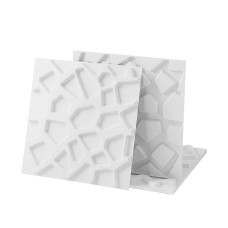 Artiss 3D PVC Wall Panels Set of 15 50x50cm White Decorative Feature Wall Panels Lightweight Durable
