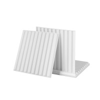 Artiss 3D Vertical PVC Wall Panels Set of 15 50x50cm White Lightweight Water Resistant Feature Wall Covering