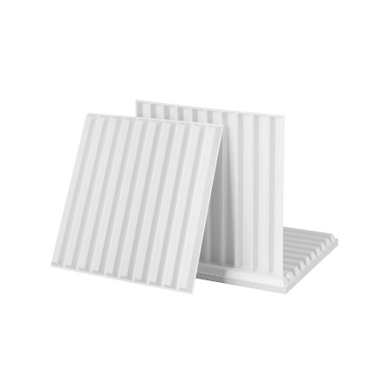 Artiss 3D Vertical PVC Wall Panels Set of 15 50x50cm White Lightweight Water Resistant Feature Wall Covering