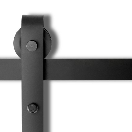 Cefito 2m Sliding Barn Door Hardware Set, Matte Black Steel, Easy Install, Supports 120kg, Suits Timber Doors