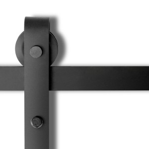 Cefito Sliding Barn Door Hardware Track Set, 3m Matte Black Carbon Steel, 150kg Capacity, Easy Install, Smooth Rollers