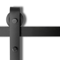 Cefito 4m Barn Door Hardware Track Set, Powder-Coated Steel, Black, Smooth Rollers, 120kg Capacity, Easy Install