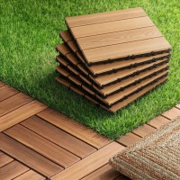 Gardeon 27PCS Pine Wood Deck Tiles 30x30cm Interlocking Patio Balcony Flooring Natural Timber 27 Pack