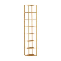Artiss Shoe Rack, Bamboo MDF 8-Tier, Pine, 25x23x134cm, Stackable Storage for 8 Pairs, Durable & Easy Assembly