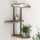Artiss Faro Floating Wall Shelf, Solid Paulownia Wood, Rust Oak & Black, 26x13x43.7cm, 3-Tier, Customizable Storage