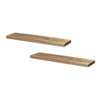 Artiss 2pc 90CM Floating Wall Shelf Set - Paulownia Wood, Space-Saving Design, Easy Assembly, 10KG Capacity Each