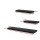 Artiss Floating Wall Shelf Set of 3 Black – Solid Wood, 3.2cm Thick, Supports 10kg, 40/60/80cm Lengths, Easy