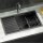 Cefito 70x45CM Black Stainless Steel Kitchen Sink | Single Bowl, Food Grade 304, Noise Reduction, X-Flume Design